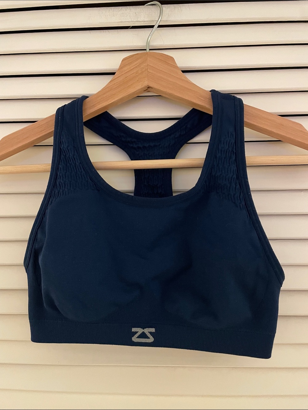 ZS Navy Seamless Racerback Sports Bra - Medium Support